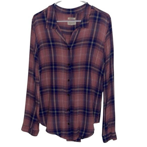 🌹THREAD & SUPPLY RELAXED FIT-PLAID SHIRT - Picture 1 of 8